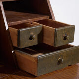 Swedish drop-leaf desk, antique – Scandinavian folk furniture – year 1783