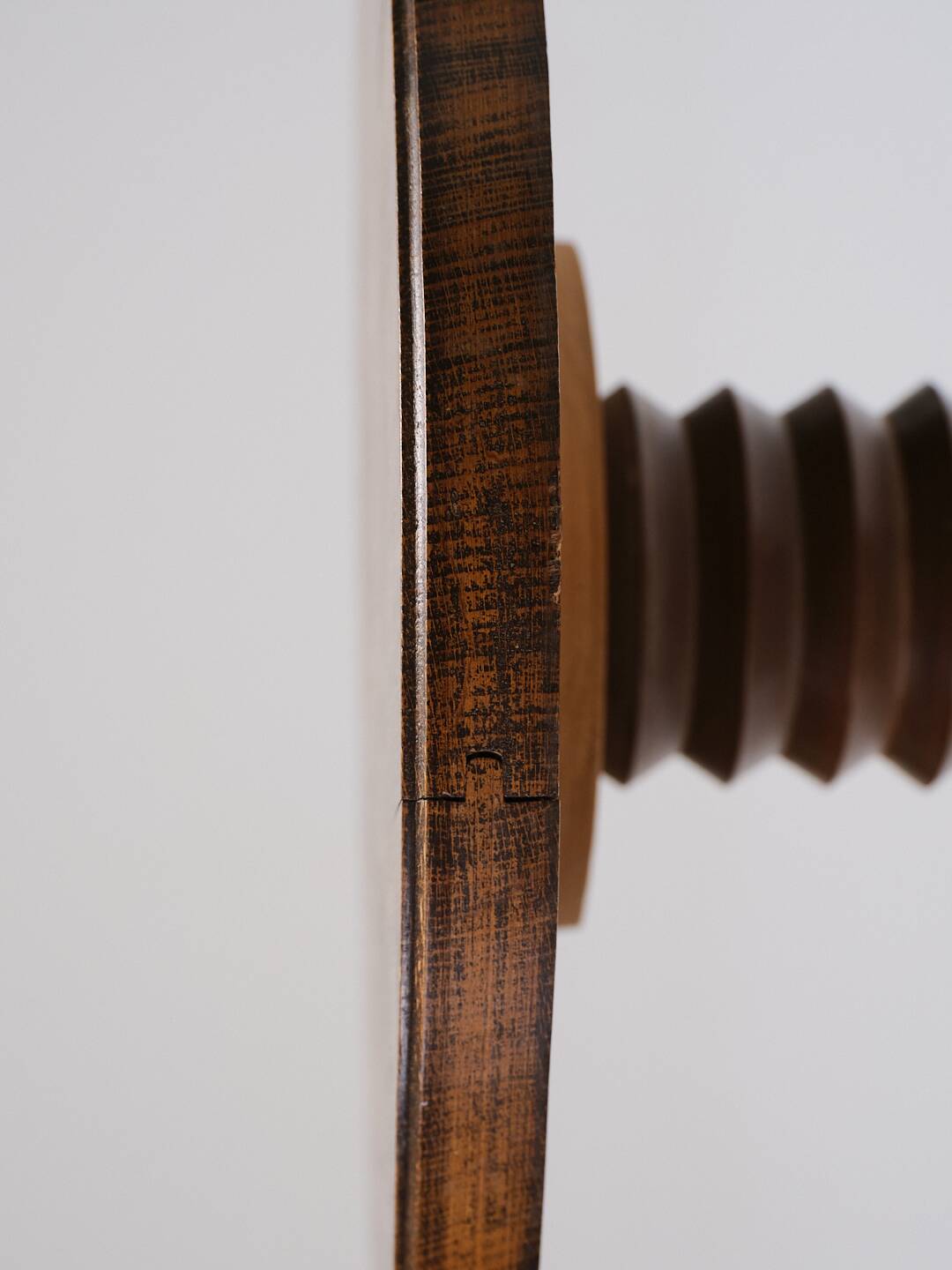 Art deco oak pedestal table, charles dudouyt, 1930s