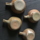 4 enamelled sandstone bowls