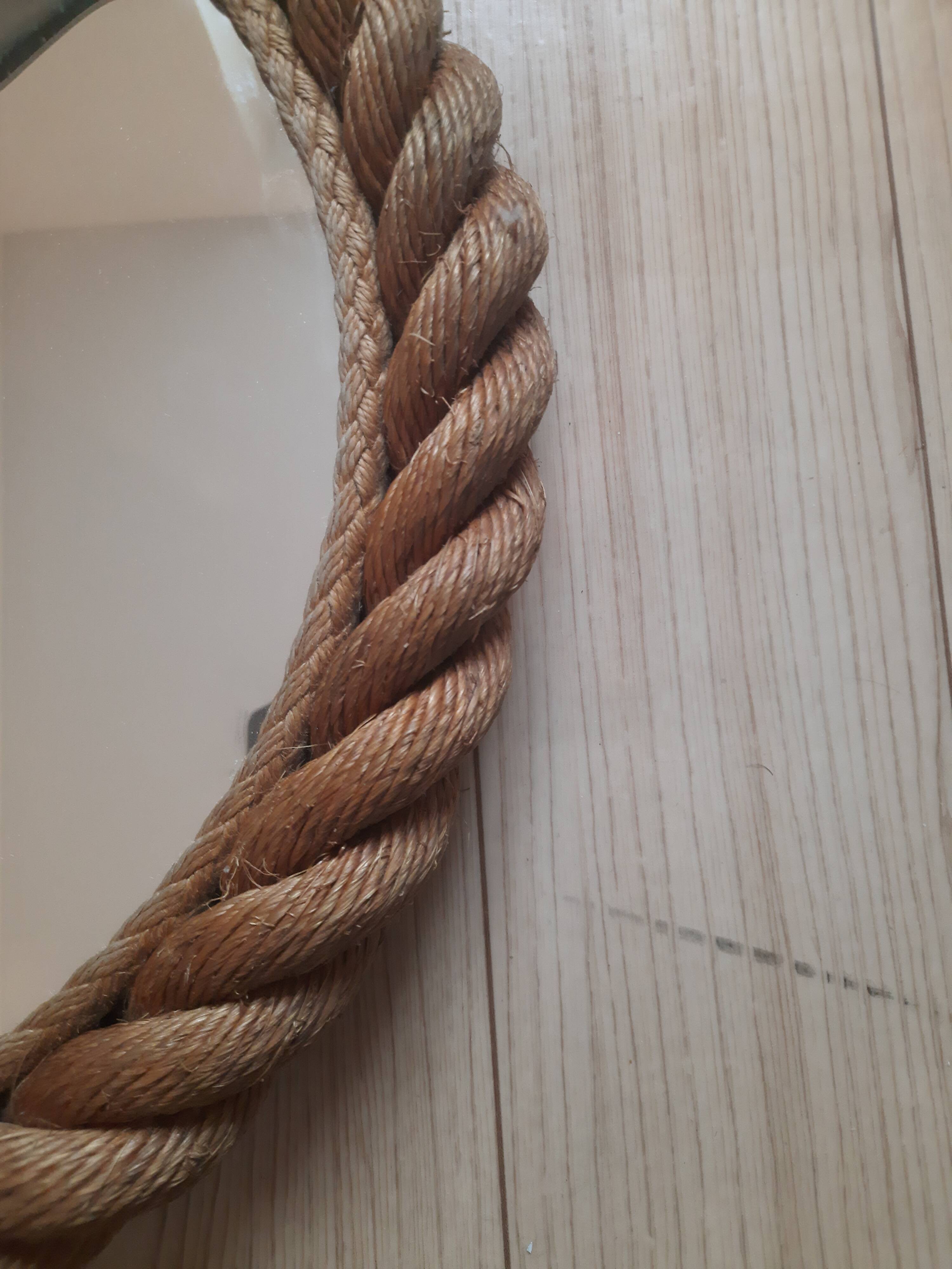60s rope mirror attributed 38x64cm