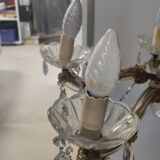 Brass chandelier with 5 branches and pendants