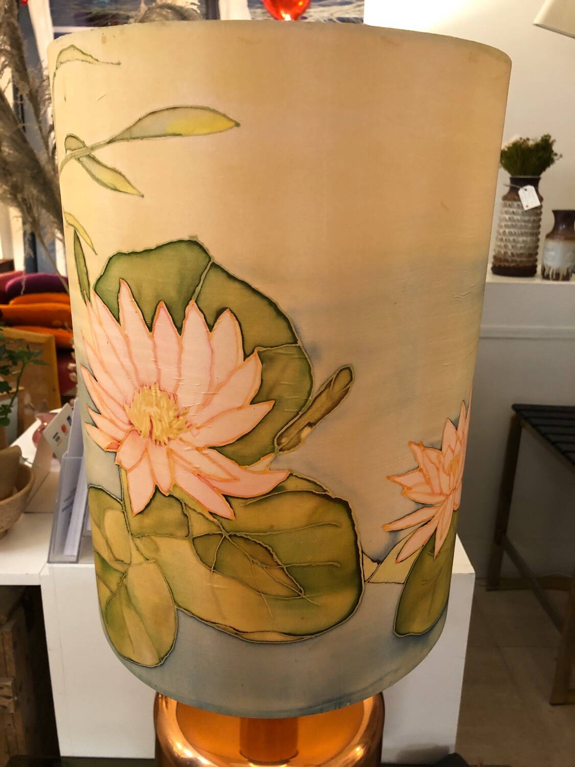 Copper and silk lamp, 1970