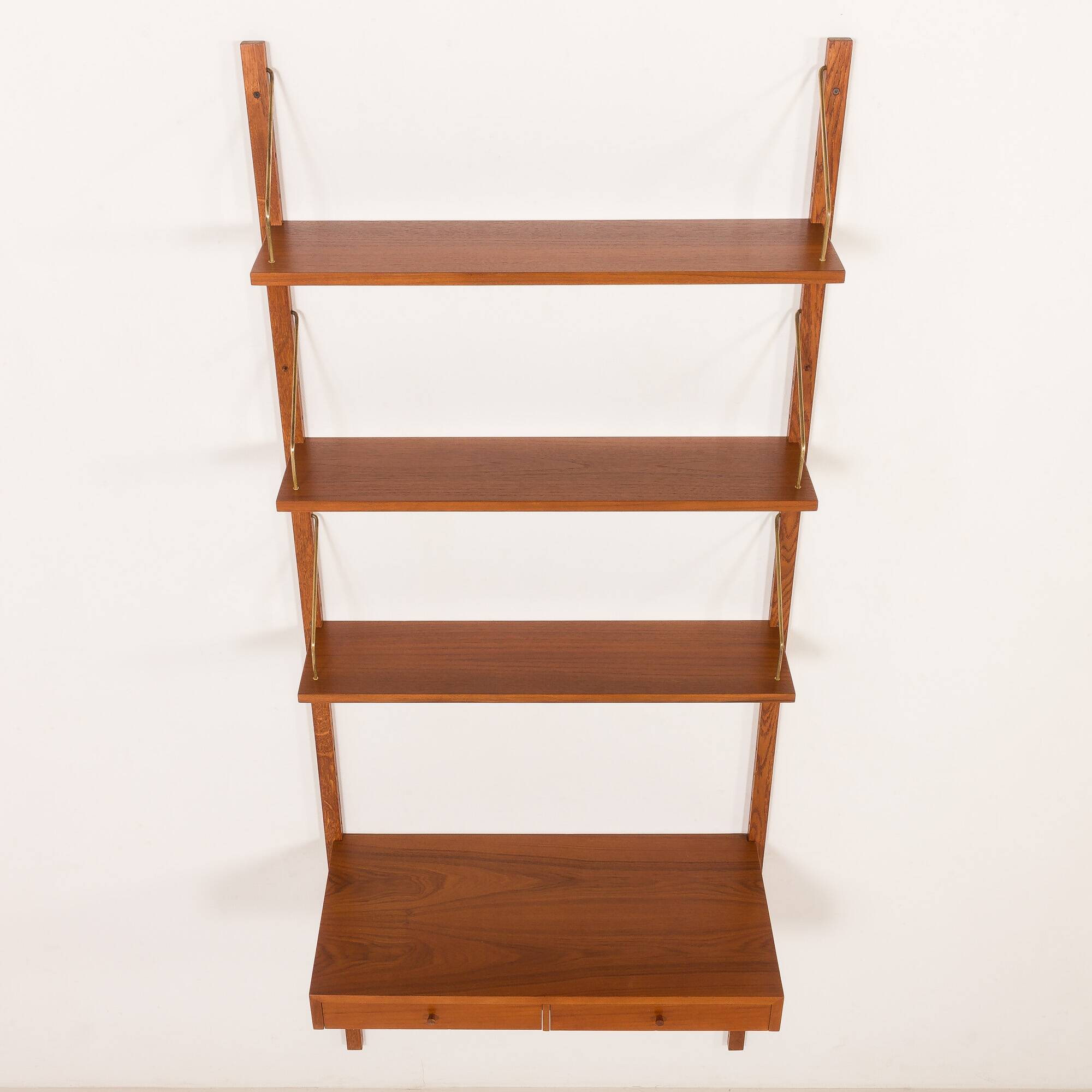 Danish teak shelving unt with a desk in the style of Poul Cadovius, 1960s