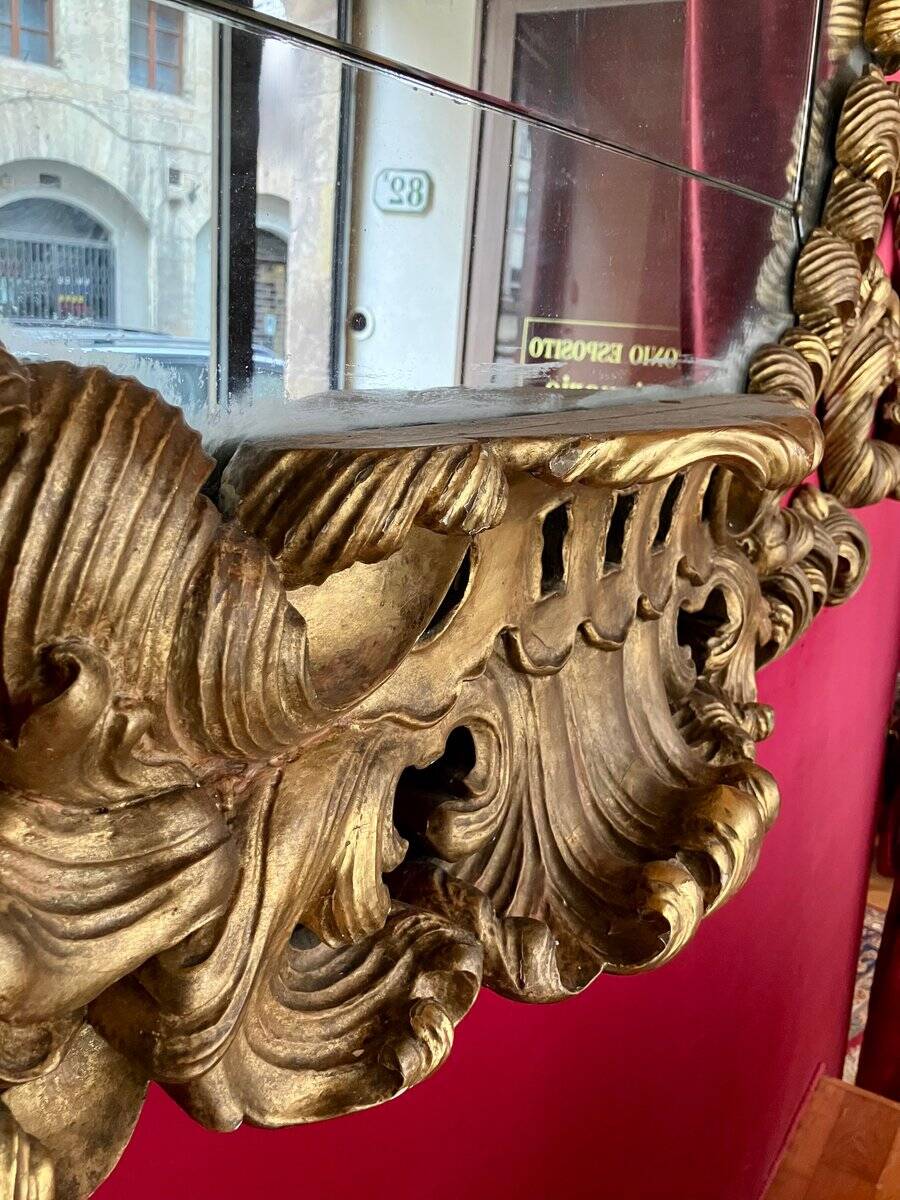 19th Century Florentine Eclectic Gilt Wood Mirror with Cinematic Provenance, 1890s