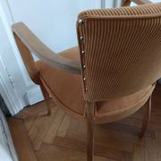 Fauteuil bridge velours jaune
