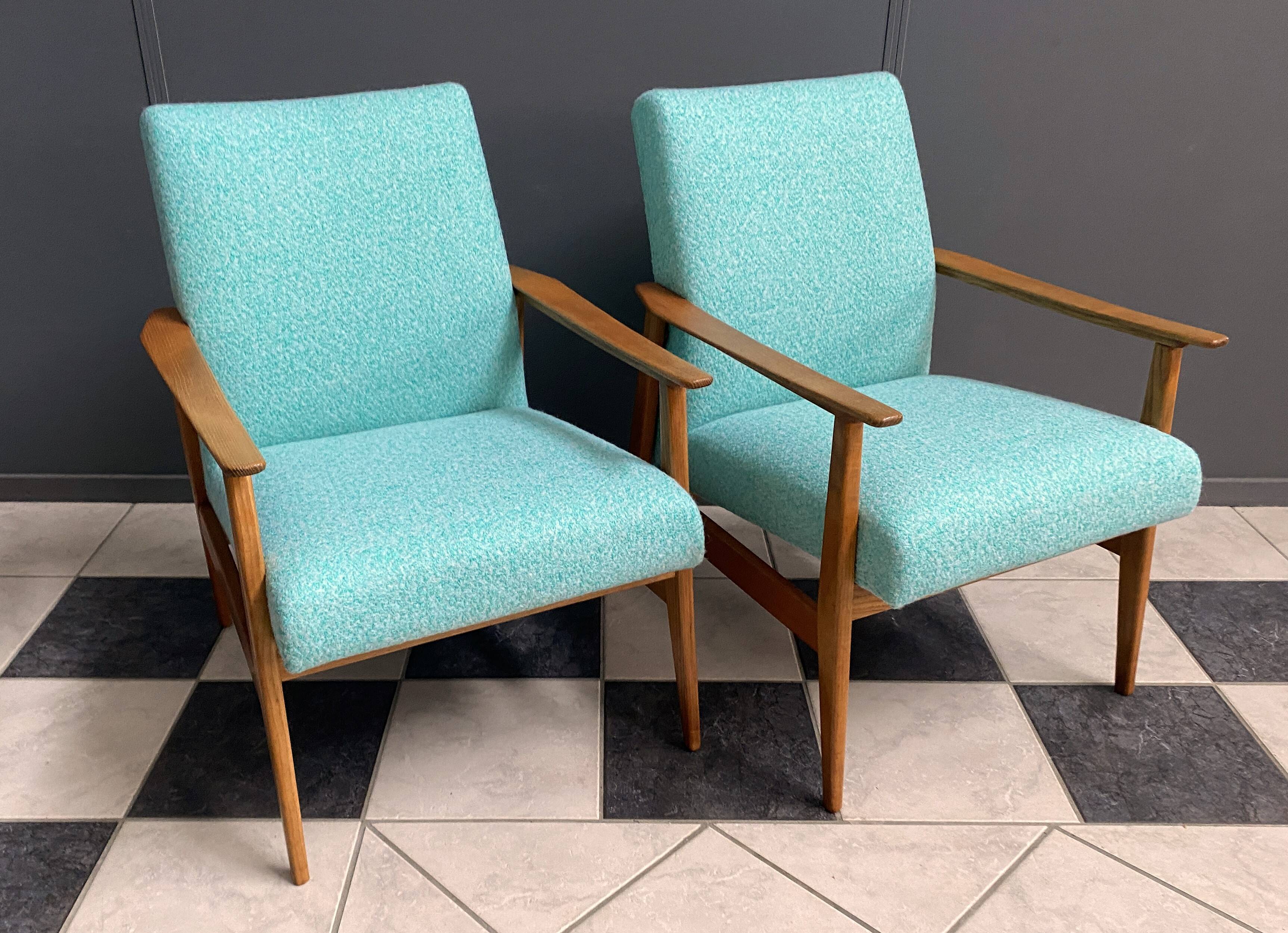 Pair of Green arm chairs 1960s