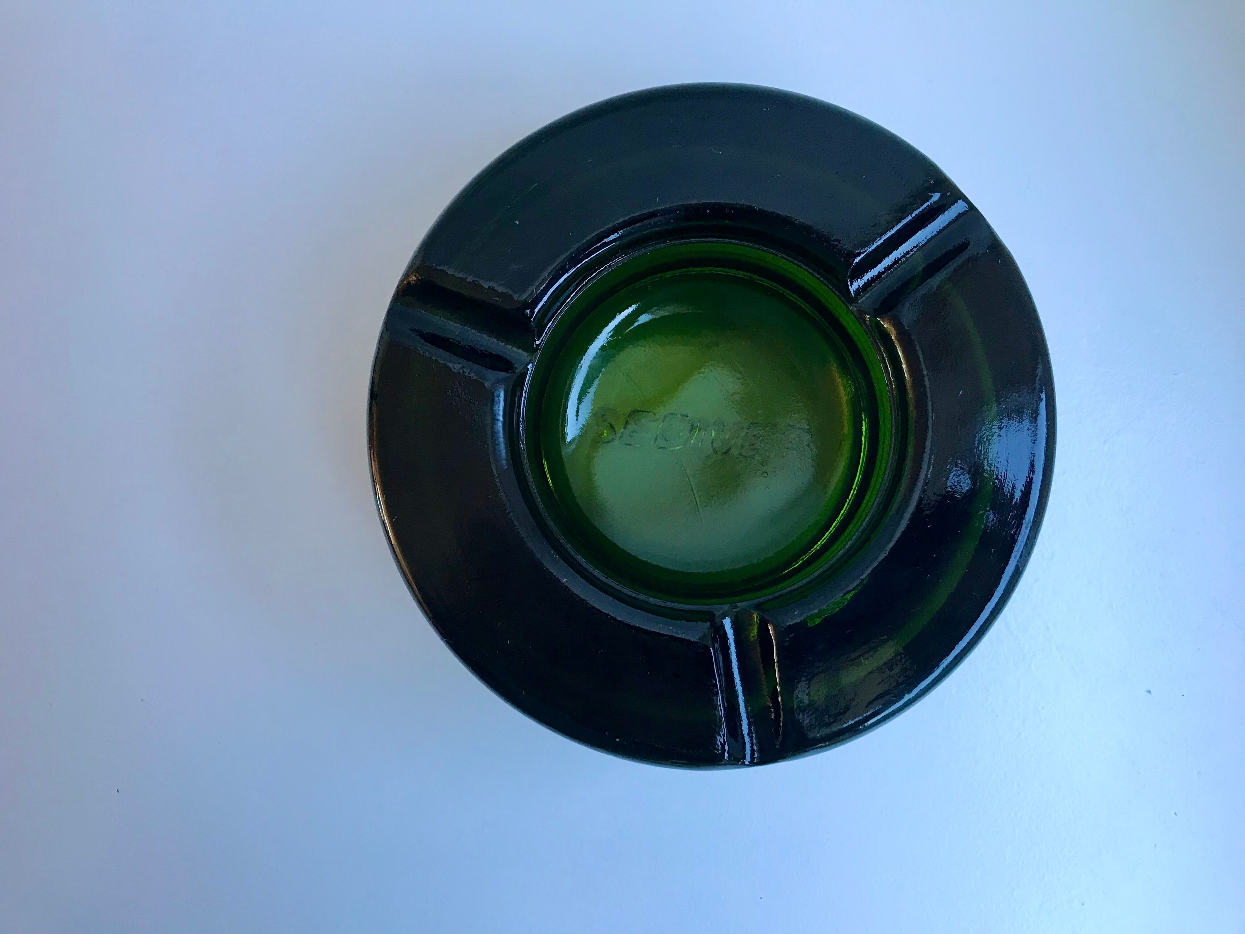 Sendiver bottle green bar ashtray 70s