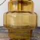 Vintage suspension lamp in electrified amber glass to nine