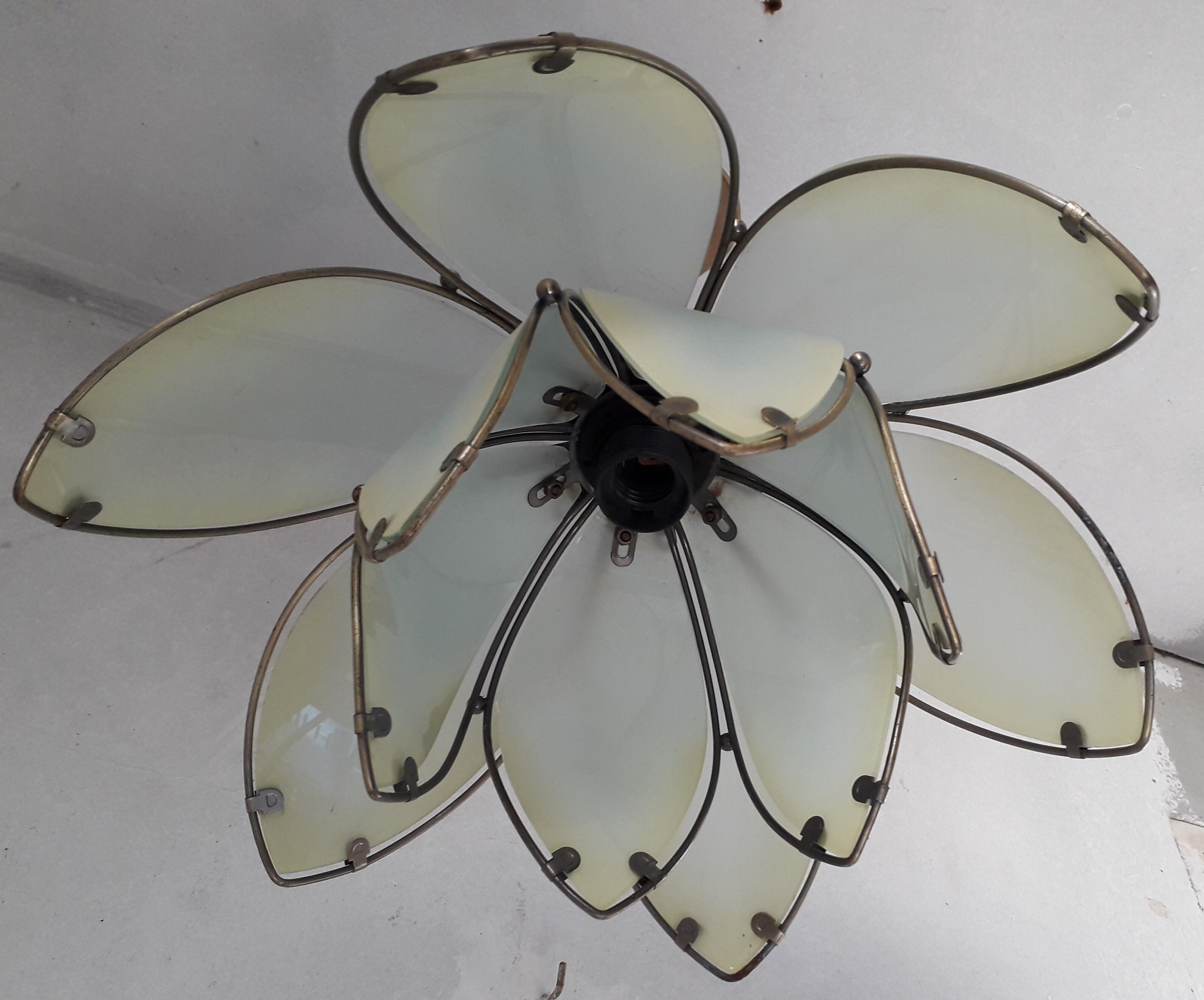 Green Lotus shape glass hanging