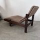 Old chaise longue wooden lounge chair Italian design from the 60s vintage