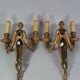 Paire anciennes appliques cariatides bronze doré, électrifiées 4 feux CS862