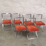 Lot de 6 chaises pliables par Mercello Cuneo pour Mobel Italia, 1970