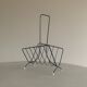 Vintage black metal magazine rack, 70s