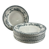 Lot de 12 assiettes creuses en terre de fer Ninon 24cm