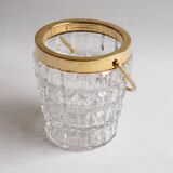 Crystal ice bucket and golden ladle