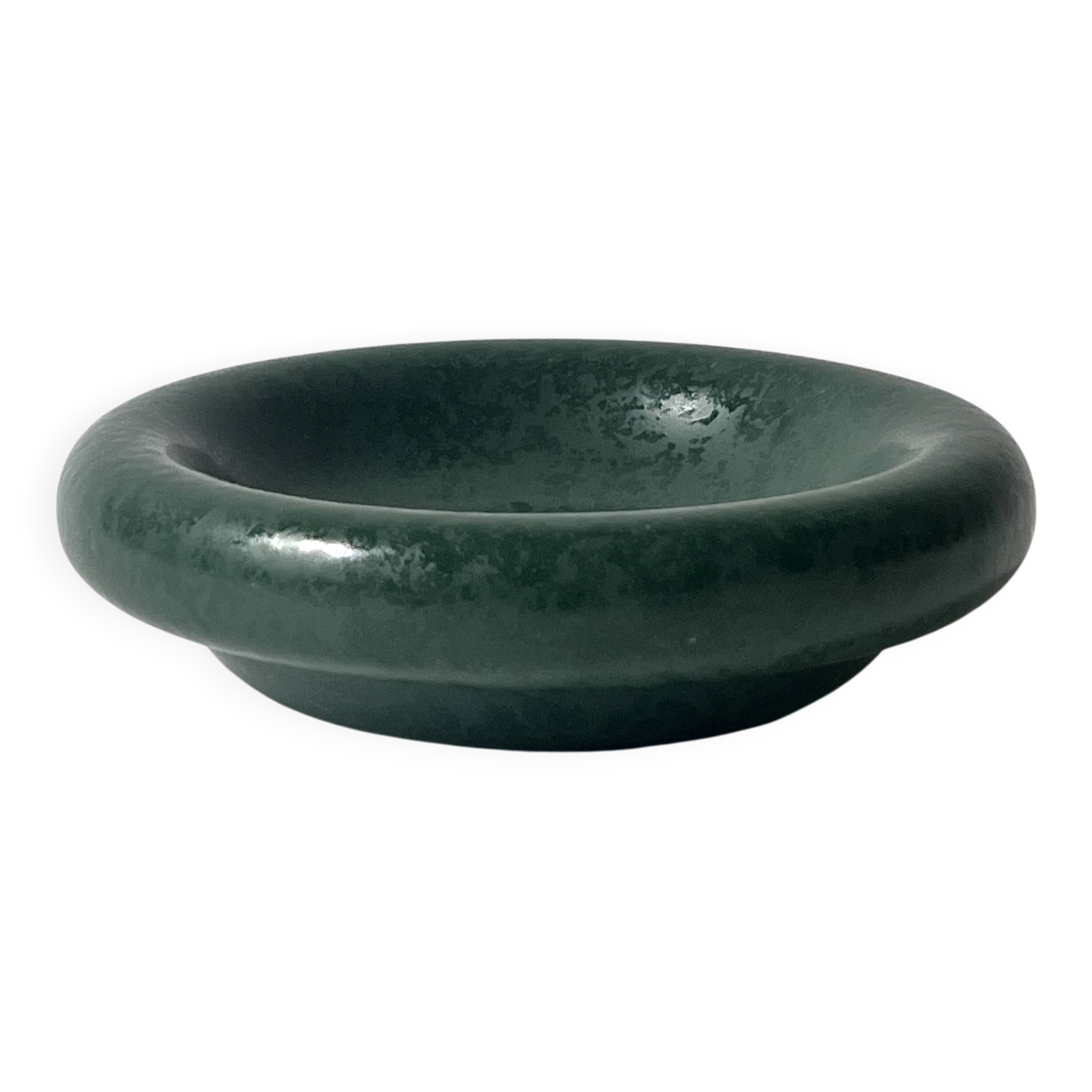 Ashtray / round ceramic catchall in emerald green.