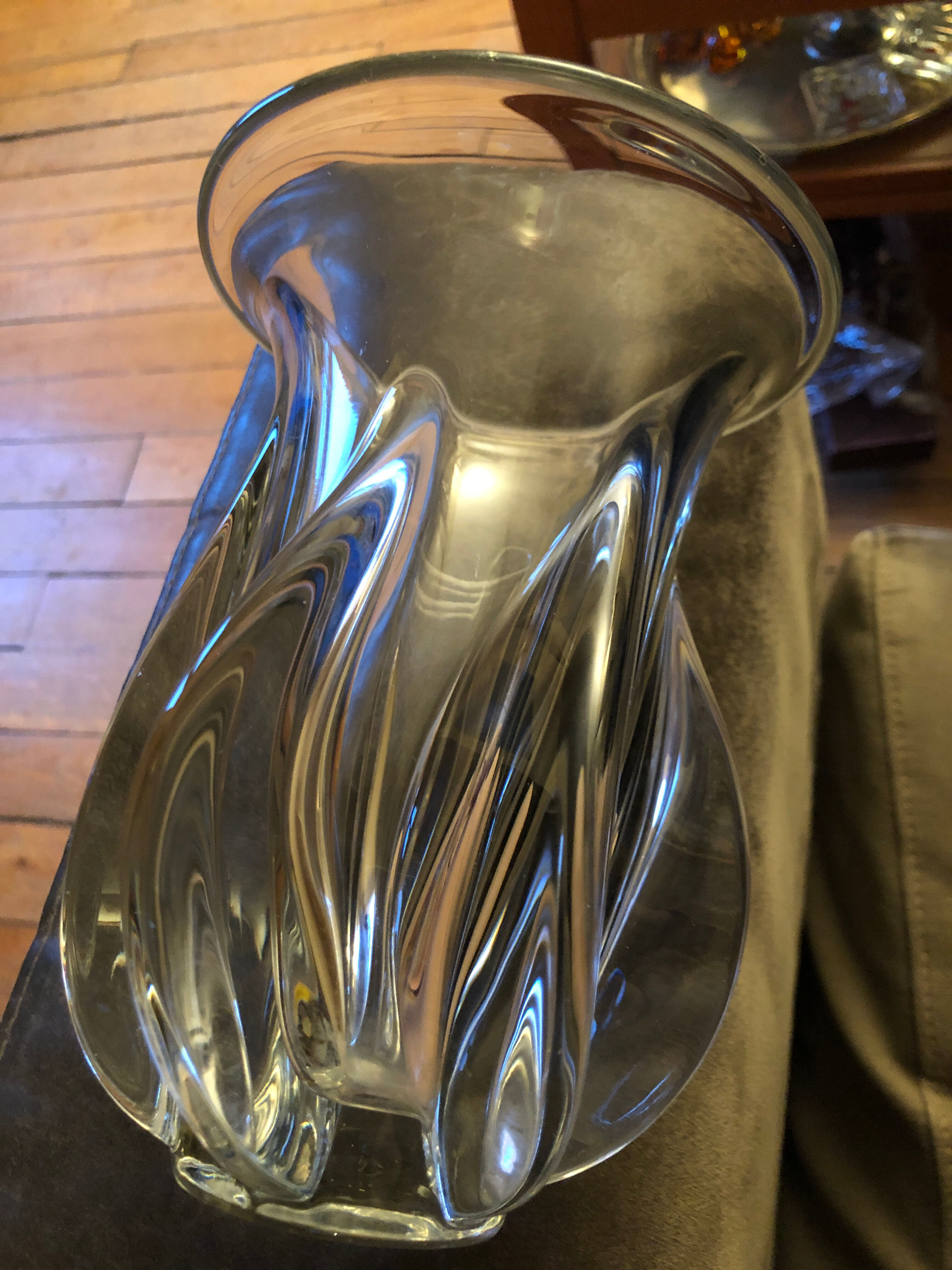 Transparent crystal vase