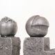 Set of brutalist cast aluminum bookends by Willy Ceysens, Belgium 1980s