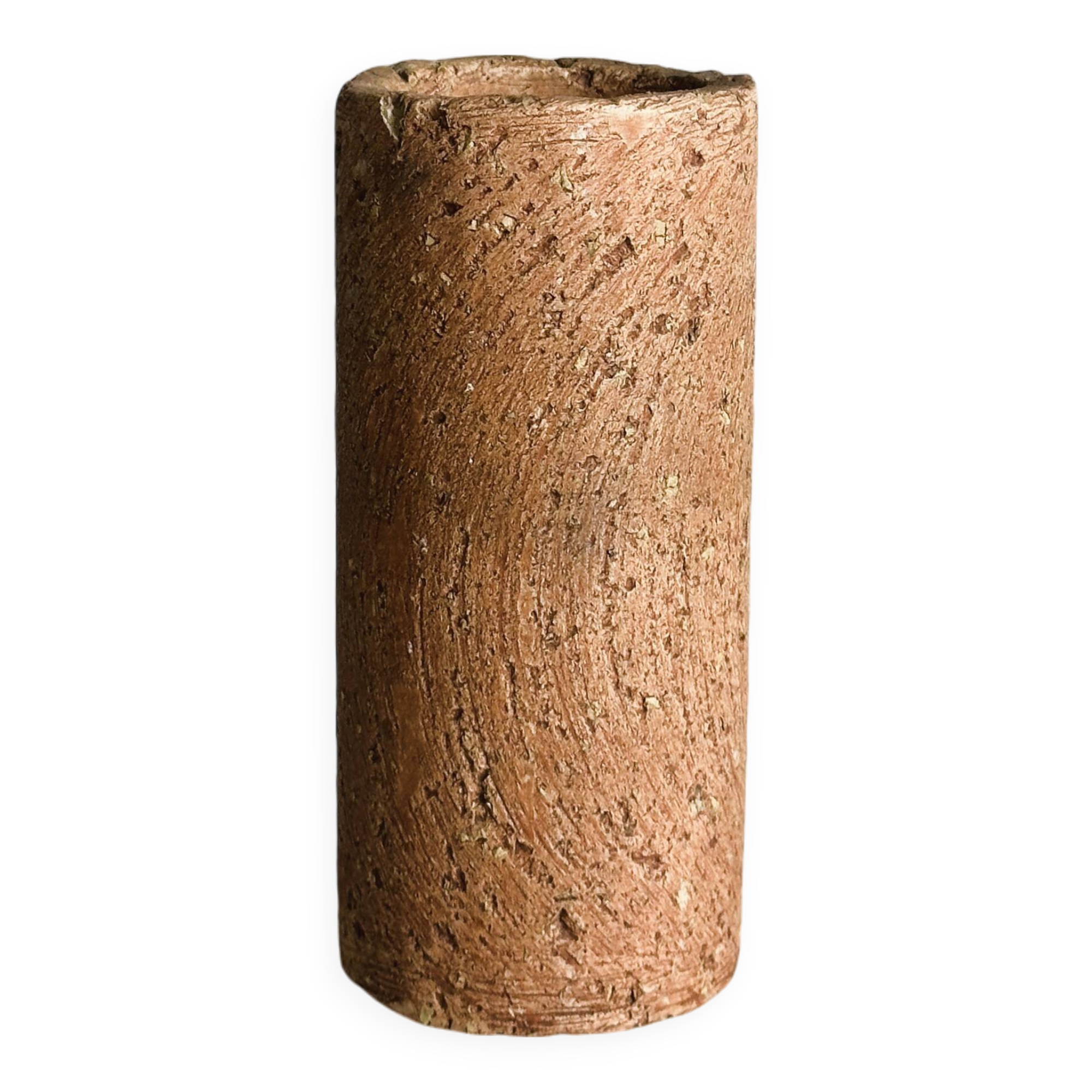 Raw stoneware vase, minimalist natural style