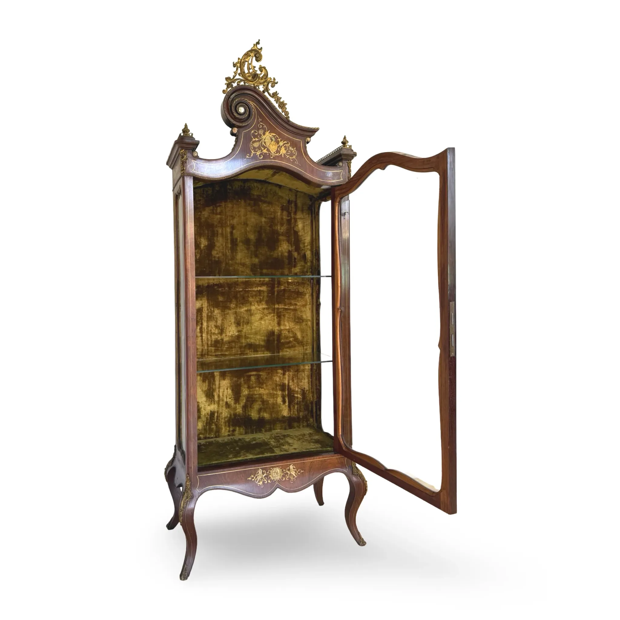Elegant antique display cabinet, dating to 19th century