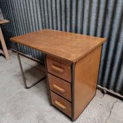 Bureau d'école vintage bois et métal