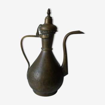 Old oriental pourer Arabic teapot ewer in brass and bronze 34 cm