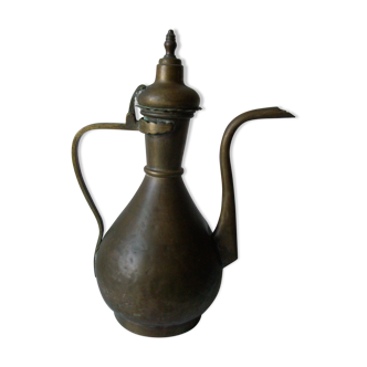 Old oriental pourer Arabic teapot ewer in brass and bronze 34 cm