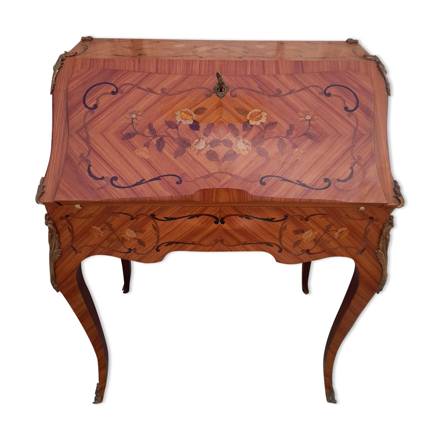 Writing desk back to donkey style Louis XV in rosewood