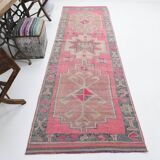 3x10 Pink Vintage Runner Rug, 99x324Cm
