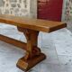 Pair of oak monastic community benches, France, early 20th century