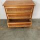 Vintage wood and rattan chest of drawers