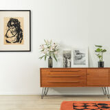 Portrait of a Woman, B/W ink drawing on Paper, 74 x 90 cm
