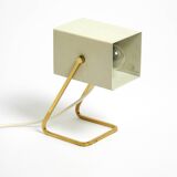 Great Mid Century metal bedside lamp with brass base by Kaiser Leuchten