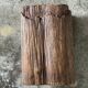 Small stool, footrest in organic blond teak monoxyle wabi-sabi L22