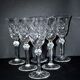 Series of 6 Lemberg / Saint-Louis diamond-cut crystal water glasses? 19cm