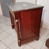 Commode empire à colonnes détachées en acajou fin xixè