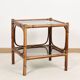 Bedside table or coffee table in bamboo and smoked glass, double top, 70s