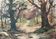 Watercolour painting signed Christen "Path in the Underwood" 19th century