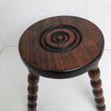 Wooden stool turned tripod foot