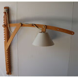 Adjustable Scandinavian wooden wall lamp