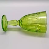 6 verres à pied vert anis vintage