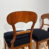 Biedermeier Shovel Chairs in Walnut, Roots Veneer, South Germany, 1845, Set of 6