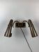 Patinated brass double diabolo adjustable gooseneck wall lamps, 1950s
