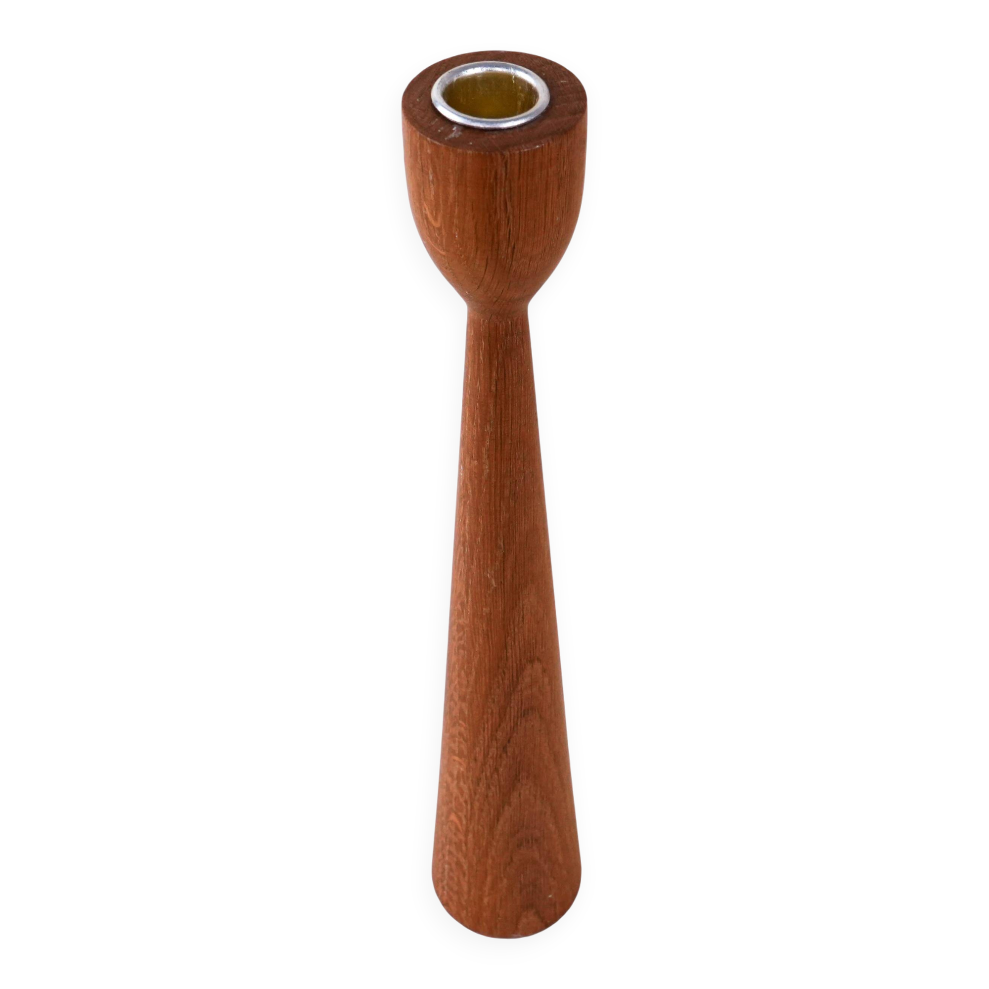 Teak candlestick, Danish design, 1970s, made in Denmark