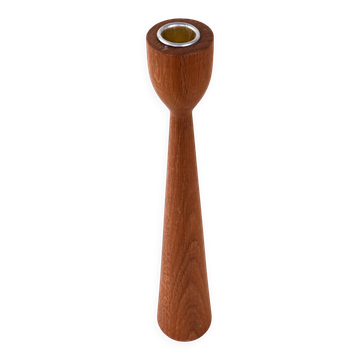 Teak candlestick, Danish design, 1970s, made in Denmark