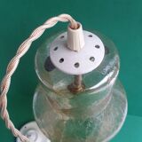 Large vintage brown glass hanging lamp