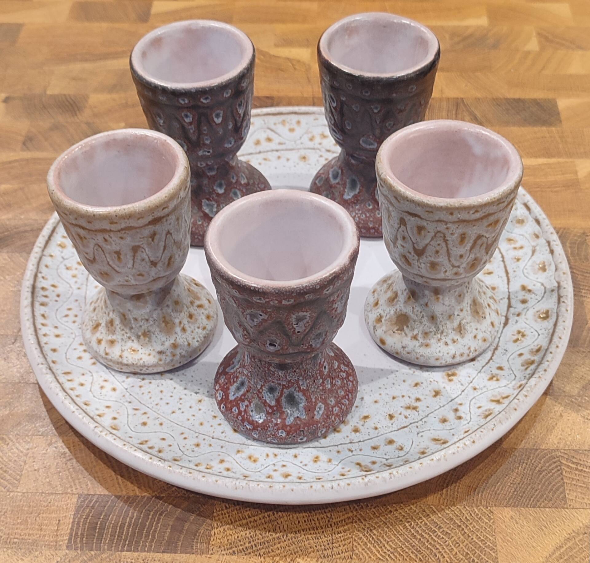 Vintage ceramic egg service by Jean Austruy