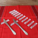 Set of 12 pyramid-shaped crystal knife holders Made in Hungary