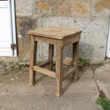 Vintage workshop stool in solid wood – sandblasted