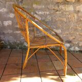 Vintage rattan armchair